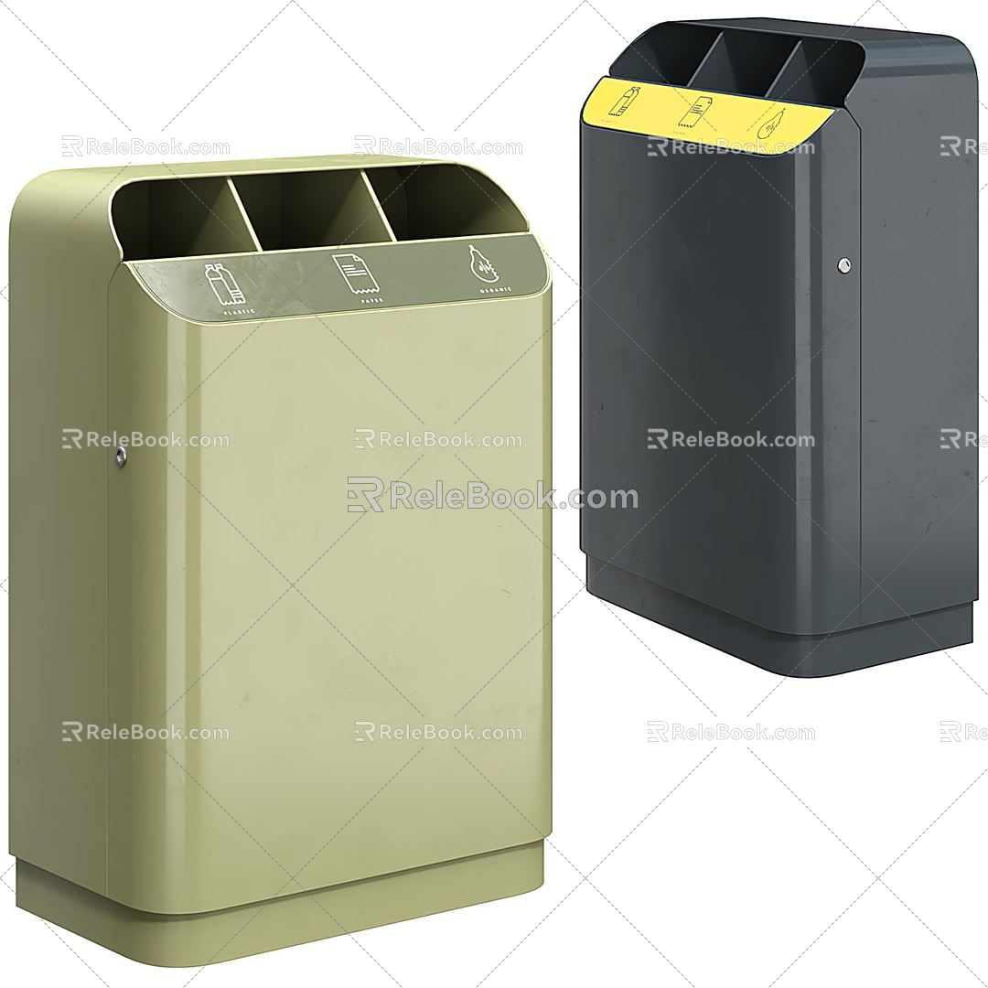 Modern dustbin Public dustbin Classification dustbin 3d model