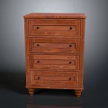 Traditional Wooden Chest of Drawers With Four Drawers And Metal Handles On Short Legs