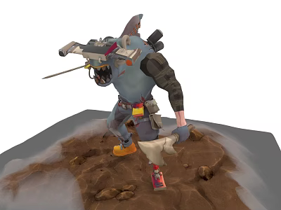 Shark Game Character Creatures Art Station Challenge 3d model