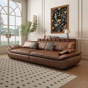 Antique Sofa Leather Sofa 3d model