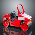 Modern asphalt paver paver road roller 3d model