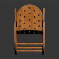 Wooden Rocking Chair Design Featuring Round Holes On Backrest And Seat