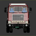 Stylish Red Volvo Truck Cab With Classic Front Design And Reflective Surface 3d model