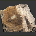 Natural Raw Stone Specimen On Display Base With Measuring Scale And Brown White Texture