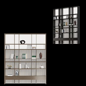Modern Open Bookcase Jewelry Cabinet 3d model