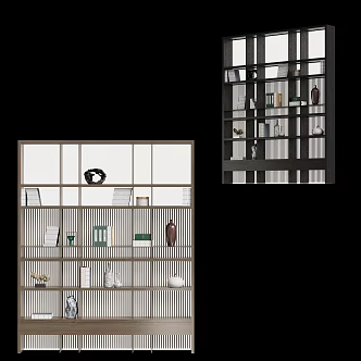 Modern Open Bookcase Jewelry Cabinet 3d model