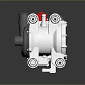 Industrial Mechanical Pump With Silver Metal Body Black Components And Red Switch 3d model
