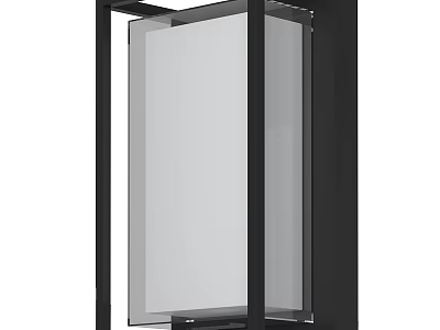 Black Metal Framed Wall Light With Clear Glass Panel For Modern Interior 3d model