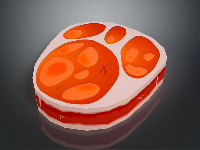 Fresh Raw Meat Piece With Juicy Marbled Texture And Red White Color Ready To Cook 3d model