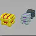 Stylish Stackable Clothing Storage Boxes in Yellow Light Blue and Navy Designs