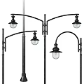 Classic Outdoor Lights With Curved And Straight Poles For Garden And Pathway Use
