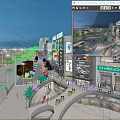 Vibrant Commercial Street Featuring Modern Buildings Billboards Pedestrians And Night Lights