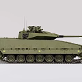Military Weapon Main Battle Tank With Green Armor Turret And Cannon Tracks
