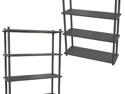 Sturdy Metal Shelf Unit With Multiple Black Shelves For Home Storage And Simple Design 3d model