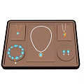Turquoise Jewelry Collection Including Necklace Bracelet Earrings in Display Tray
