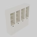 White Cabinet With Open Shelves And Storage Drawers For Home Furniture