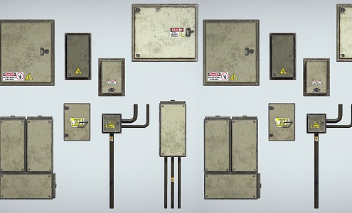 Retro distribution box distribution box old electrical box electrical box meter box 3d model