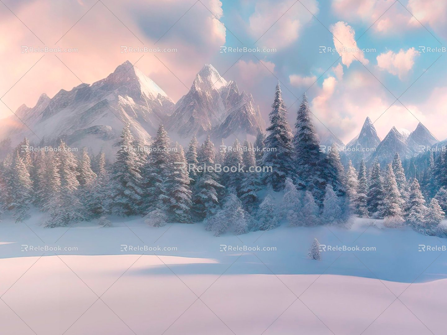 modern snow mountain terrain terrain 3d model