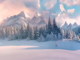 modern snow mountain terrain 3d model