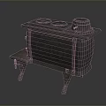 Vintage Cast Iron Stove With Decorative Patterns And Foot Pedal Design