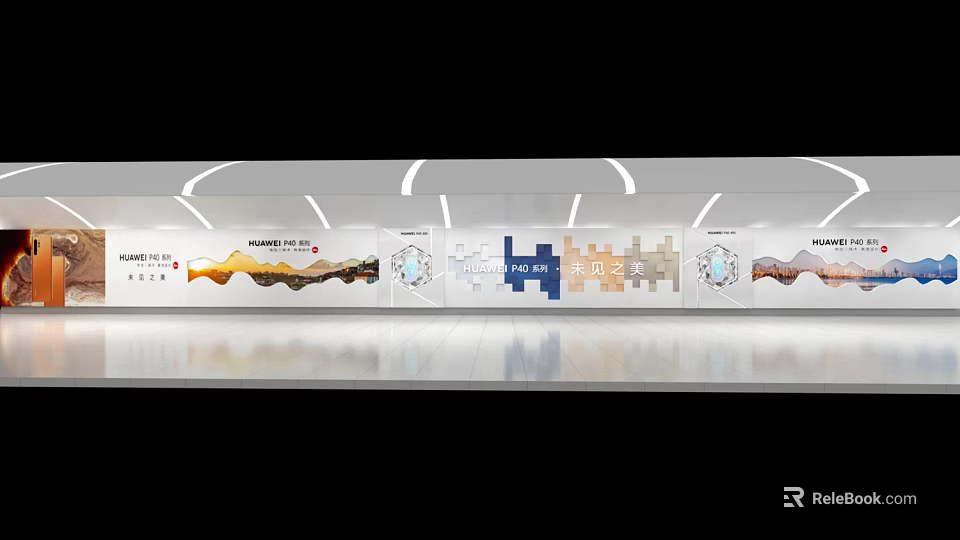 Kangjie Tile Display Wall With Various Modern Patterns And Geometric Designs 3d model