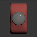 Elegant Red Cosmetic Perfume Bottle With Silver Cap And Metallic Label Design