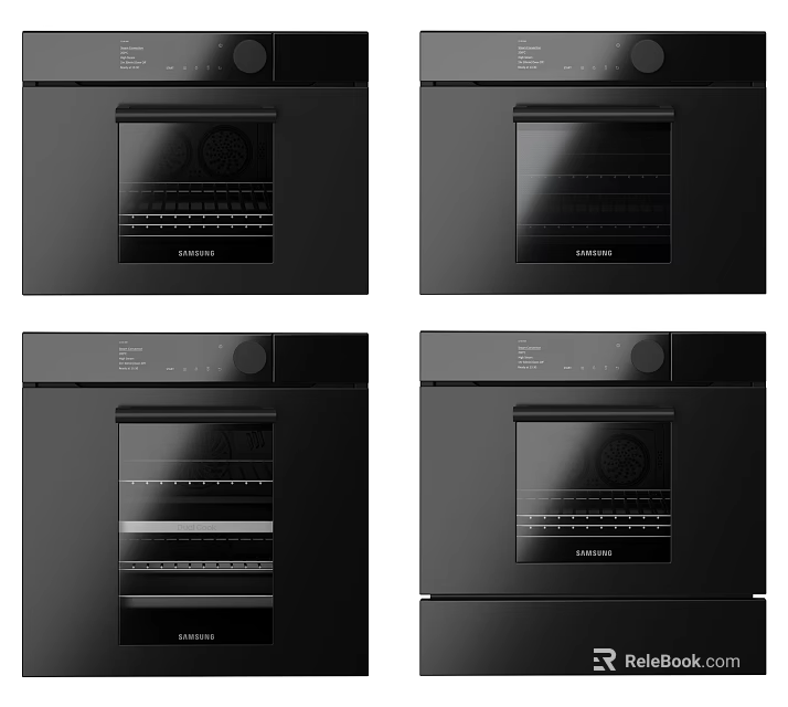 Modern Black Kitchen Ovens With Sleek Contemporary Design And Built In Features 3d model 