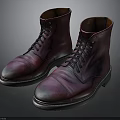 High Top Purple Red Leather Boots With Laces And Black Sole