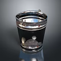 Shiny Stainless Steel Metal Bucket With Reflective Surface And Metal Rim