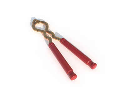 Hardware Tool Pliers With Gold Plated Body And Red Rubber Handles Design 3d model