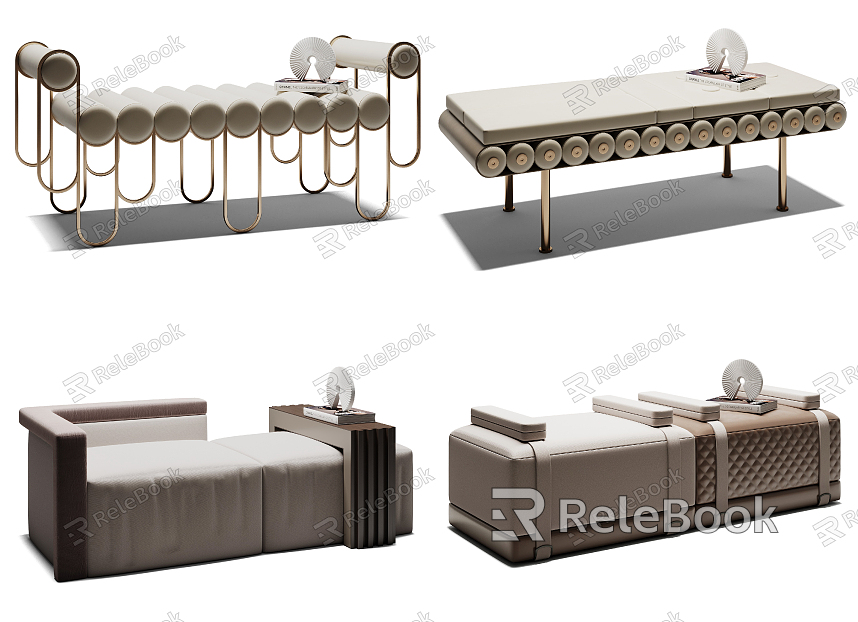 Modern sofa stool bench combination model