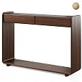 Modern Wooden Sideboard With Two Drawers And Open Lower Shelf Design