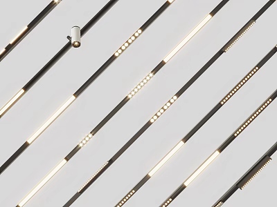 Modern Linear Downlights And Spotlights With Bright Illumination For Interior Spaces 3d model