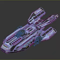 Blue Futuristic Spaceship Model With Detailed Structural Design For Cosmic Exploration
