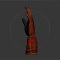 Brown Leather Glove With Black Palm Area And Red Accent For Daily Use