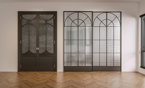 French antique glass door 3d model