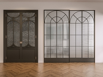 French antique glass door 3d model