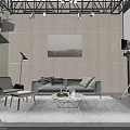 Modern Public Office Space Interior With Open Layout Workstations And Sofa Area 3d model