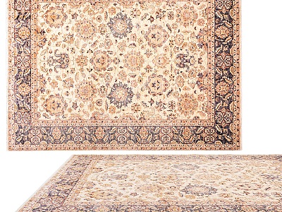 American Style Square Carpet Simple Carpet 3d model