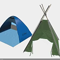 Colorful Children's Play Tents Blue Dome And Green Tepee For Kids Indoor Outdoor