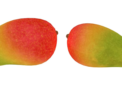 Fresh Ripe Mango Fruits Showcasing Bright Red Yellow And Green Colors 3d model