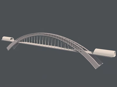 Arch Bridge Design With Modern Curved Structure And Support Beams Architecture 3d model
