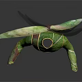 Fairy Character Wearing Leaf Costume With Transparent Green Wings And Natural Details