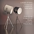 Black Table Lamp with Adjustable Height 52 to 62 cm and 22.5 cm Shade Diameter