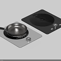 Practical White And Black Induction Cooktops With Non Stick Pan For Kitchen