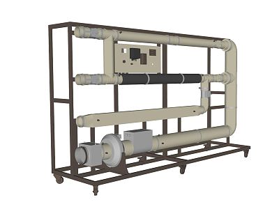 Training Rack for the Study of Modern Ducted Movable Air Conditioning System 3d model