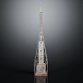 Industrial Metal Tower Equipment With Vertical Steel Framework And Green Top Structure