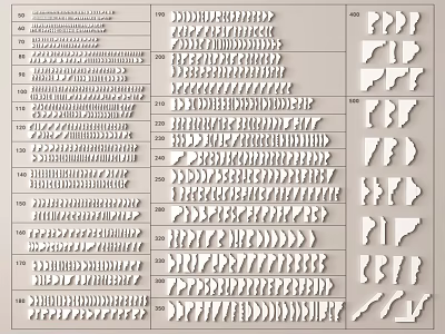 Assorted Decorative Gypsum Cornice Patterns And Styles For Home Interior Design 3d model