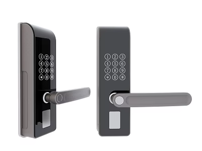 Modern Electronic Smart Door Lock With Digital Keypad And Handle Design 3d model