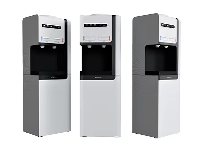 Three Modern Vertical Water Dispensers As Daily Electrical Appliances With Sleek Design 3d model